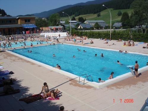 - une grande piscine avec des personnes dans l'établissement Le Florineige Vercors, à Méaudre