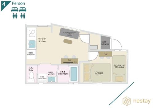 a floor plan of a house at nestay suite tokyo mejiro in Tokyo