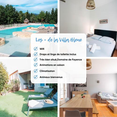 a collage of photos of a villa with a pool at Provençal Villa in Secure Area with Swimming Pool in Fayence