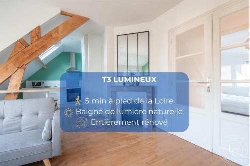 Bright 70m Apartment near City Center & the Loire