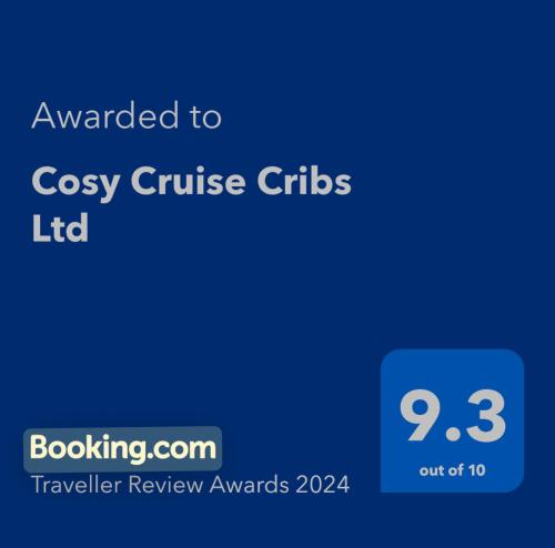 a screenshot of a cell phone with the text awarded to cosy cruise cities elf at Cruise Cruise Cribs - BERESFORD in Stoke on Trent