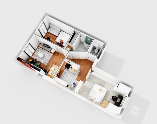 un plan d'étage d'une pièce dans l'établissement Le Cocon - 2 Bedrooms, à Grenoble