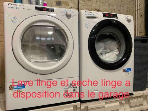 a washing machine is sitting on a shelf at Le studio Béthunois - Appart hôtel centre climatisé - All confort in Béthune