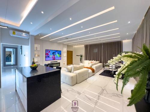 PENTHOUSE at THE ROSEDALEにあるテレビまたはエンターテインメントセンター