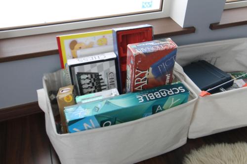 a basket filled withiazepines and other items at Forest Hideaway in Niseko