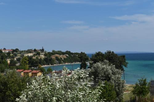 a view of a beach and the ocean at Summer Project Theros in Nea Kalikratia