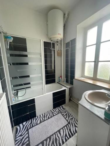 Salle de bains dans l'établissement Grande maison avec piscine privée à Garchizy sur 650 m²