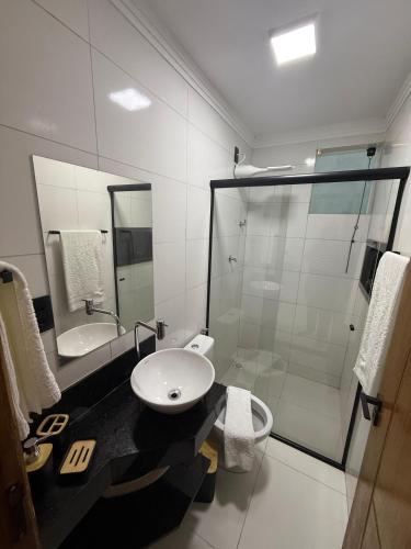 Koupelna v ubytování Kitnet Residencial Ebenézer