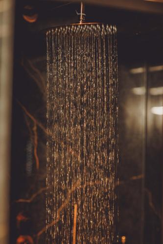 a chandelier filled with lots of silver lights at Hotel de Prince in Nijmegen