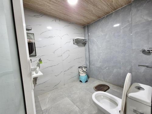 a bathroom with a toilet and a sink and a urinal at Hotel Lansdowne Vacations in Lansdowne