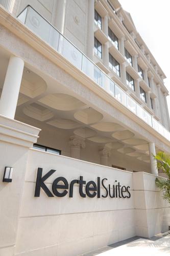 a logo of keratectos is pictured outside a building at Kertel Suites Kinshasa in Kinshasa