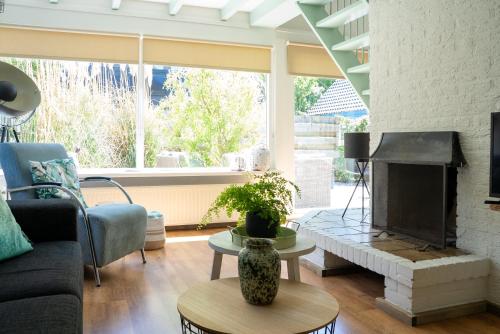 Posezení v ubytování -Duna Lago- nabij het meer, restaurants en Keukenhof