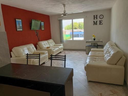 Ruang duduk di Apartamento céntrico en Colima