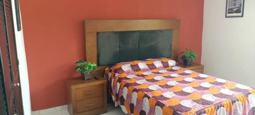 Katil atau katil-katil dalam bilik di Apartamento céntrico en Colima