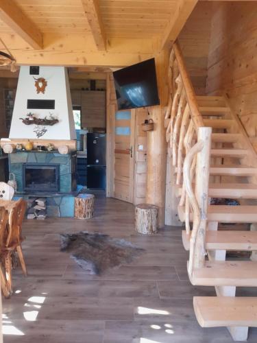 TV a/nebo společenská místnost v ubytování Domek w dolinie ciszy Pieniny