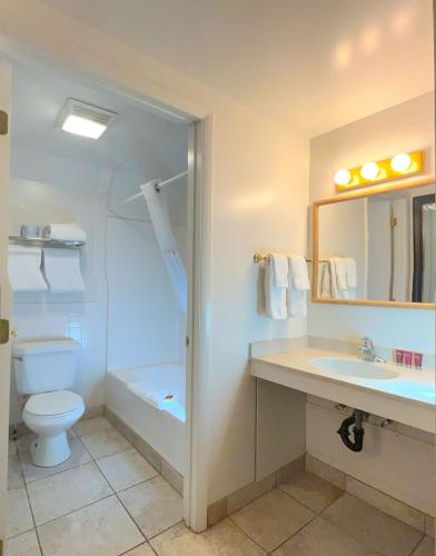 a bathroom with a toilet and a sink at Bryce Canyon Pines Lodge in Bryce Canyon