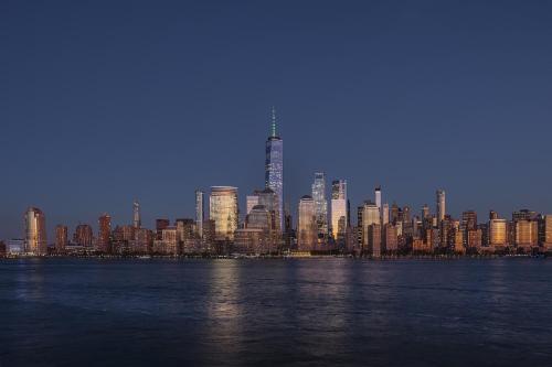 Uma vista geral de Jersey City ou a vista da cidade a partir do hotel