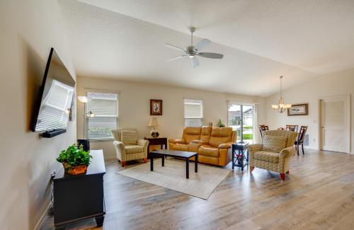 a living room with a couch and chairs at Pet-Friendly Home with Patio in The Villages in Wildwood