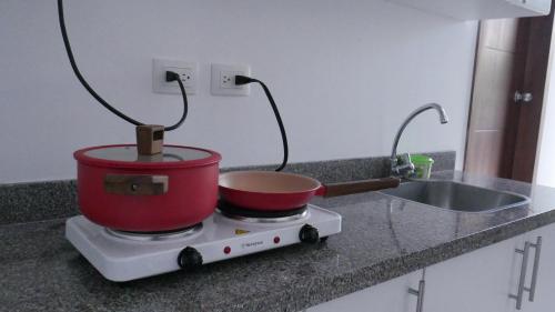 Park View Hostel & Suitesにあるキッチンまたは簡易キッチン