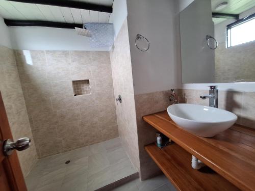 Koupelna v ubytování La casa de la montaña