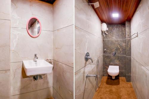 a bathroom with a sink and a toilet at Super Collection O Kalyan East in Ulhasnagar