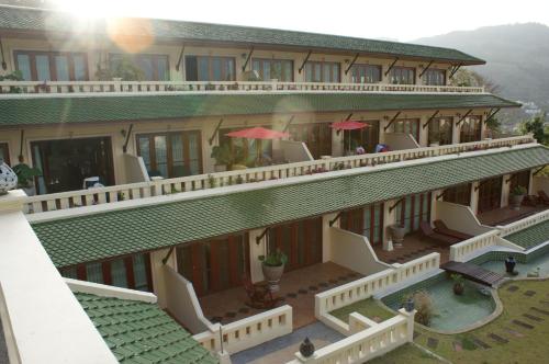 a model of a building with a swimming pool at Prince Edouard Apartments & Resort Patong Beach Phuket in Patong Beach