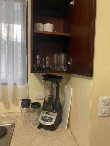 a blender sitting on a counter in a kitchen at Marina Loft in Coco