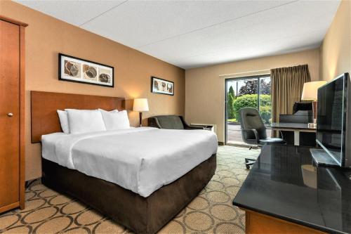 a hotel room with a bed and a television at Comfort Inn in Brandon