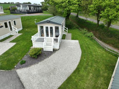 an aerial view of a play house in a yard at Rural Retreat Chy Kensa a Hot Tub Haven in Grampound