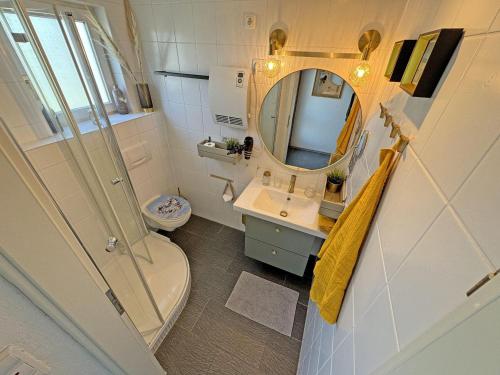 Et badeværelse på FeWo Ankerplatz mit Meerblick direkt am Strand