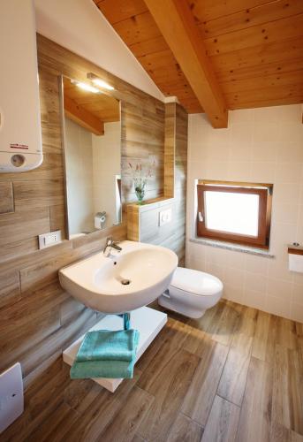 トルメッツォにあるAlbergo Diffuso Tolmezzoの洗面台とトイレ付きのバスルーム