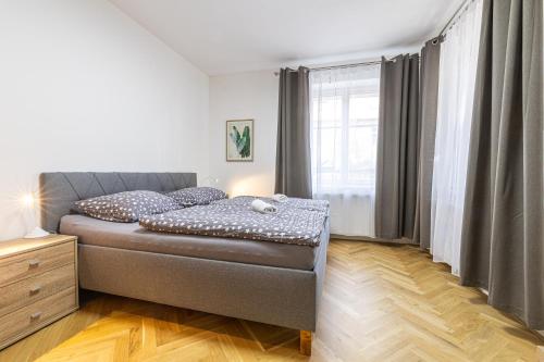Katil atau katil-katil dalam bilik di Spoon Apartment Prague 1A
