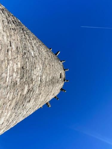 a close up of the edge of a building with a blue sky at Casa Borgata in Grondona