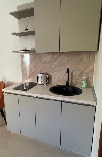 a kitchen with a sink and a counter top at RUBIS SUITE in Mostar