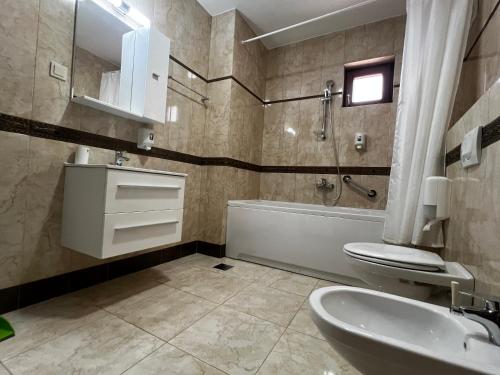 Koupelna v ubytování Apartment Zevs Bečići