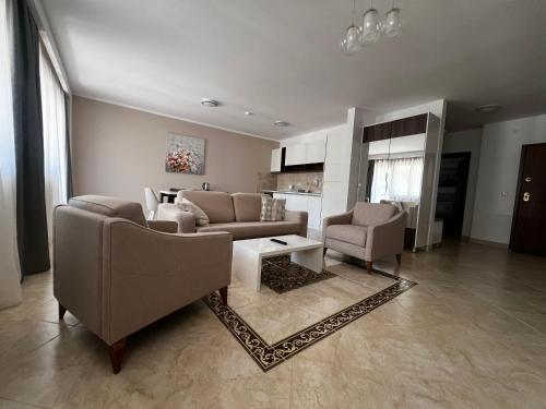 Posezení v ubytování Apartment Zevs Bečići