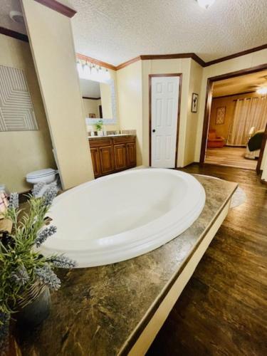 a large bath tub sitting on a counter in a bathroom at Mark House in Hammond