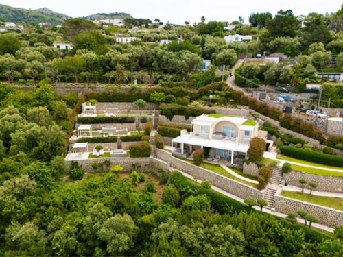 an aerial view of a house with a garden at Villa DAlessandro in Anacapri