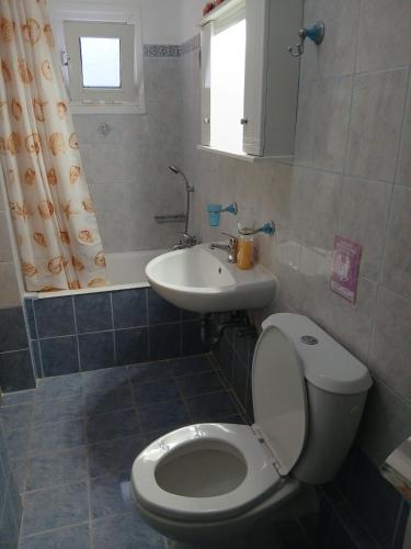 a bathroom with a toilet and a sink at ELENA SEAVIEW house in Argostoli