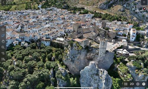 an aerial view of a town on a mountain at La Casita Tipica in Zuheros