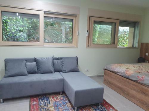 a living room with a couch and a bed at LucaSa Apartment in Kotor