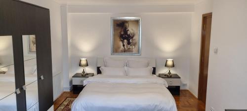 Katil atau katil-katil dalam bilik di Apartament 2 camere central Otopeni