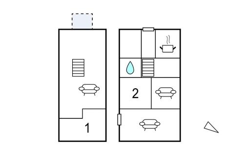 a block diagram of a house at 2 Bedroom Stunning Home In Tranekær in Tranekær