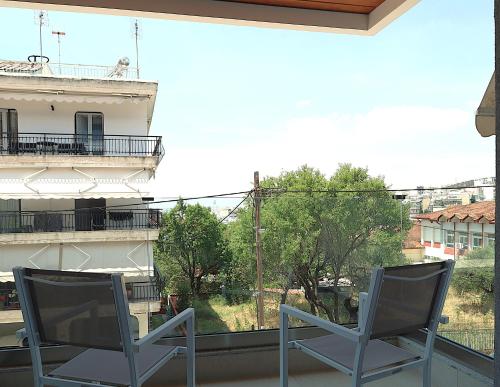 Balkoni atau teres di Toumba apartments