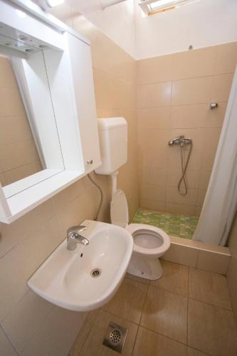a bathroom with a toilet and a sink at Apartment Rapak 12779e in Gdinj