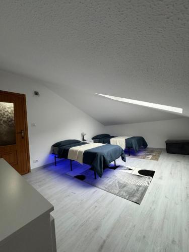 a bedroom with two beds in a room at Spazio Oliveira Sparone in Sparone