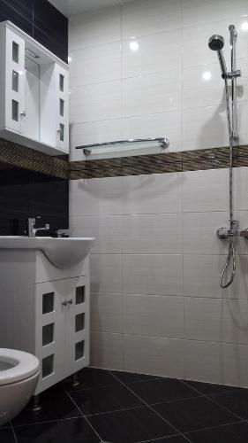プレヴェンにあるStudio Medical Universityのバスルーム(シャワー、洗面台、トイレ付)