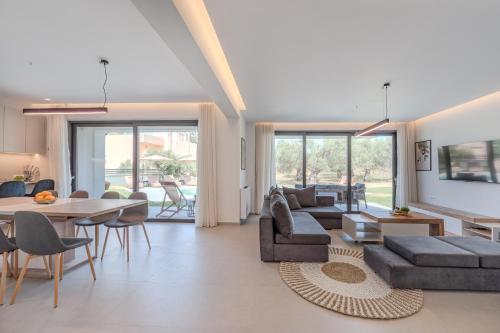 Χώρος καθιστικού στο Aether group villas