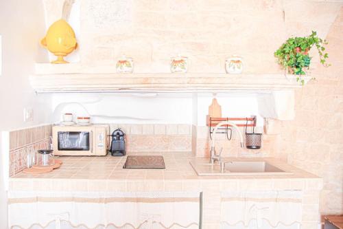 a drawing of a kitchen with a microwave at Meta di Puglia - Almalusa Apulian Home by In Puglia service in Martina Franca