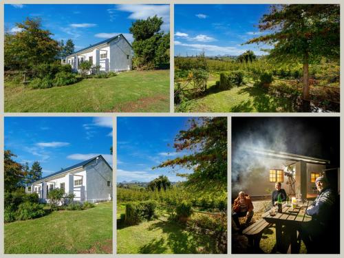 eine Gruppe von vier Bildern eines Hauses in der Unterkunft Crabapple Cottage, Cheverells Farm in Oudebrug